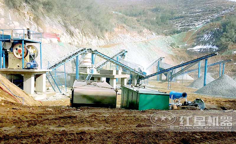 圓錐破碎石制砂現場