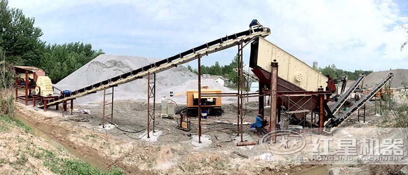 固定式機制砂生產線(重錘破為核心設備) 固定式機制砂生產線(重錘破為核心設備)