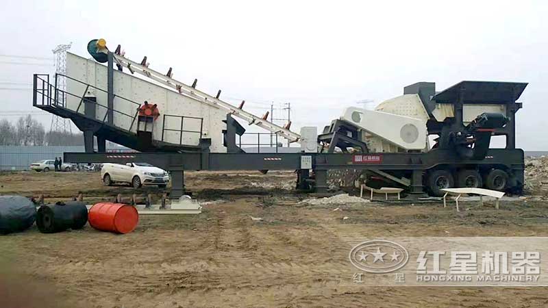 移動重錘式破碎機現場