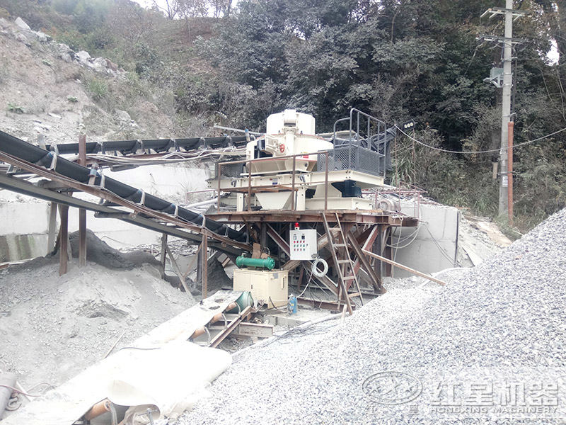 VSI制砂機打砂作業現場
