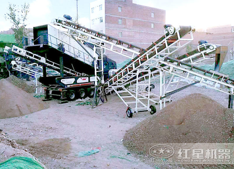 移動制砂機打砂作業現場