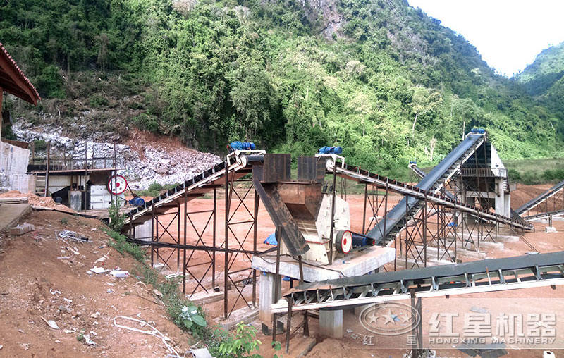 小型石頭粉碎機作業現場