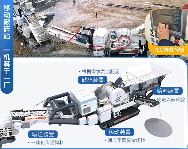 移動式砂石廠生產線設備配置較簡單