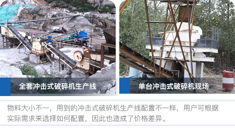沖擊式破碎機設備配置影響其價格