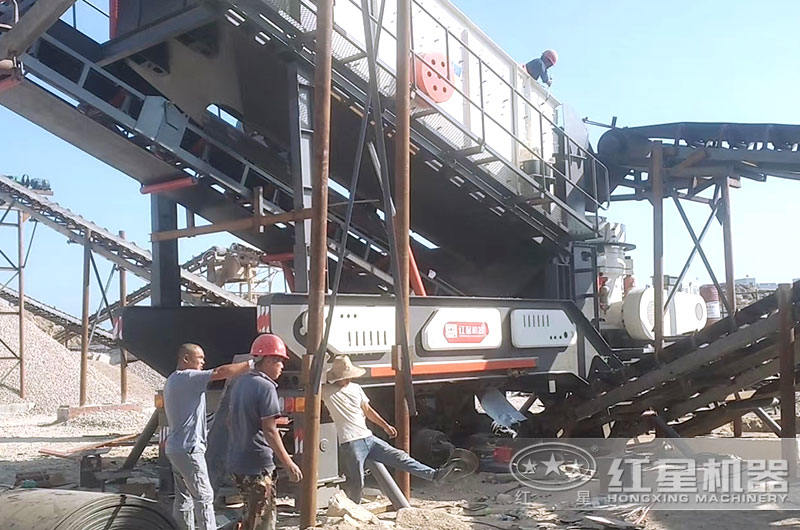 輪胎式移動粉沙一體機現場 輪胎式移動粉沙一體機現場