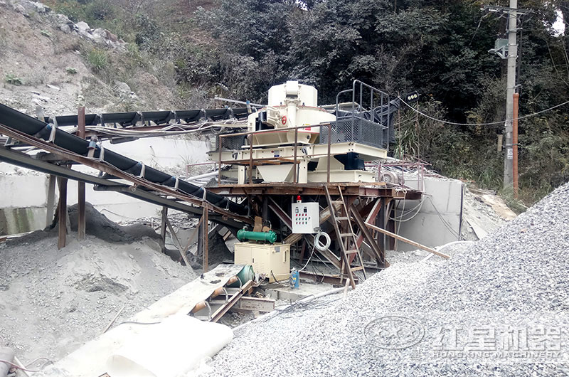 人工石頭碎砂加工生產客戶現場