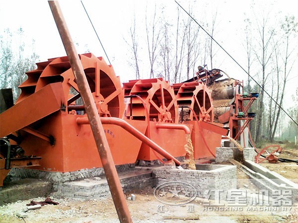 石粉雙輪洗砂生產線現場圖 石粉雙輪洗砂生產線現場圖