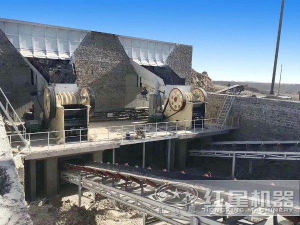 1060礦山鄂式碎石機生產線現場圖