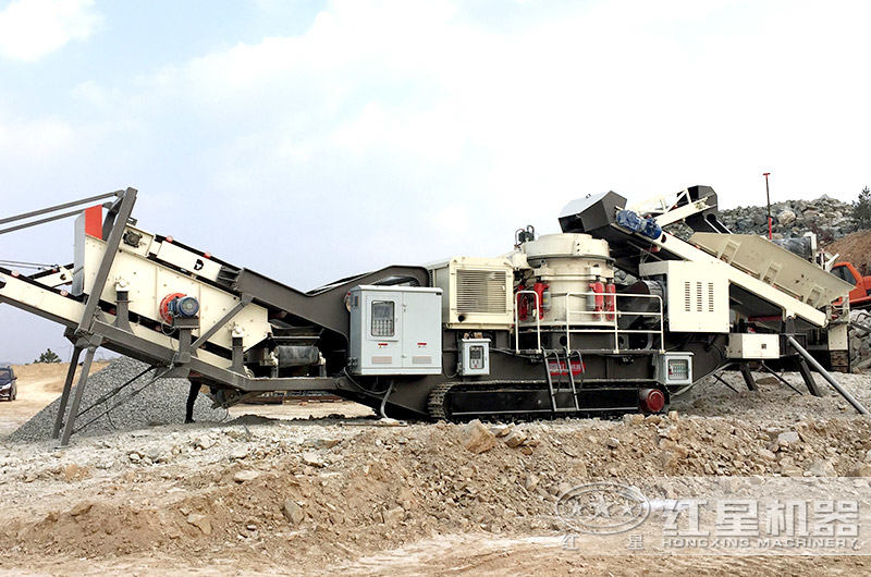 履帶式圓錐破碎機碎石現場