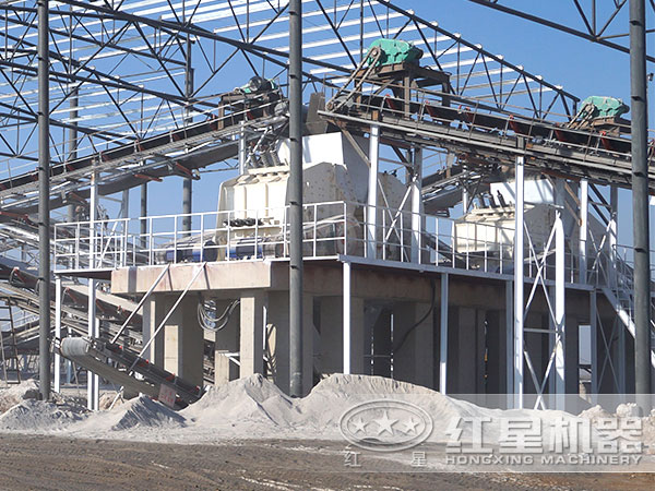 砂石廠600t/h石頭破碎機現場作業圖 砂石廠600t/h石頭破碎機現場作業圖