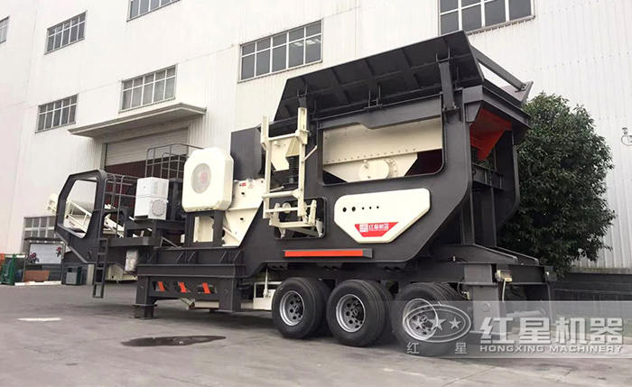 輪胎車載移動碎石機(jī)-碎砂機(jī)