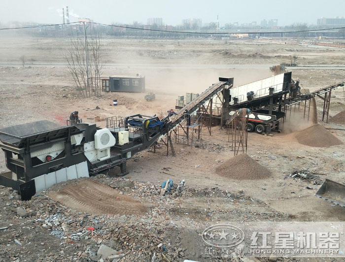 建筑垃圾碎石機作業現場