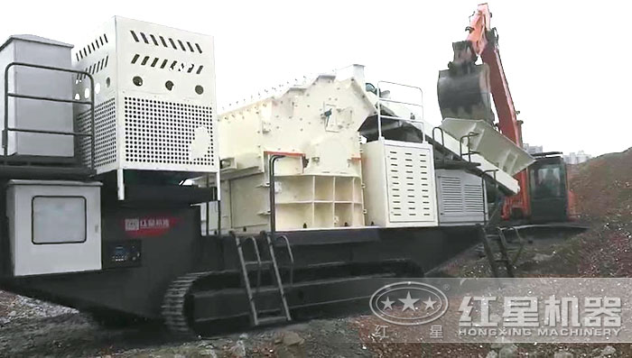 紅星履帶移動建筑垃圾粉碎機