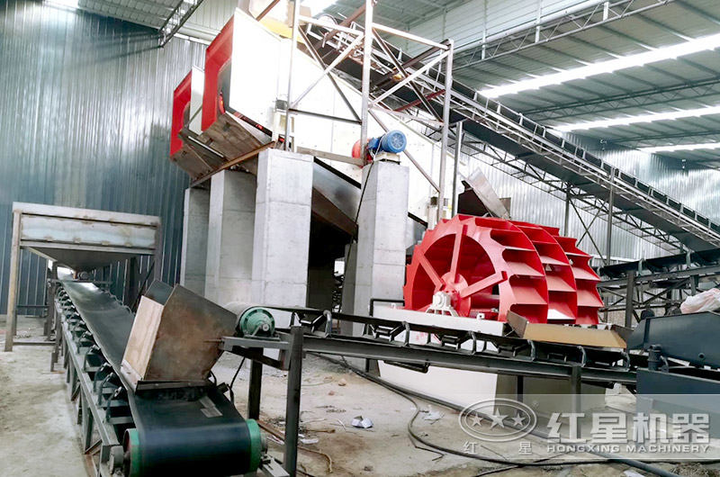 三輪斗洗砂機環保廠房作業現場