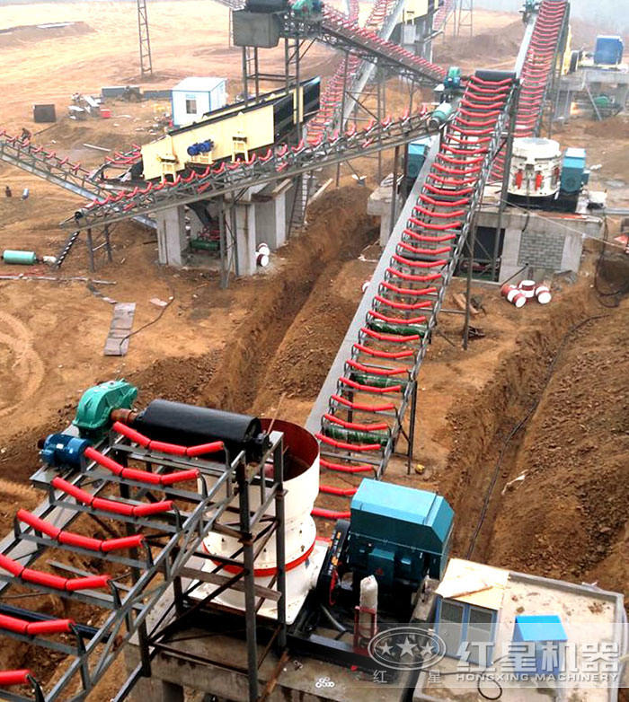 時產500噸固定砂石生產線現場
