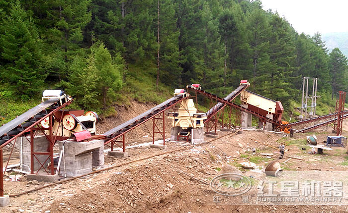 HX制砂機生產(chǎn)線現(xiàn)場