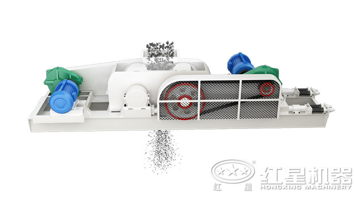 對輥式破碎機處理物料展示